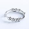 1Pc Spinner Zappeln Ringe Angst Stress Relief Ring Edelstahl Perle Offenen Ring Einstellbare Größe Frauen Schmuck Geschenke