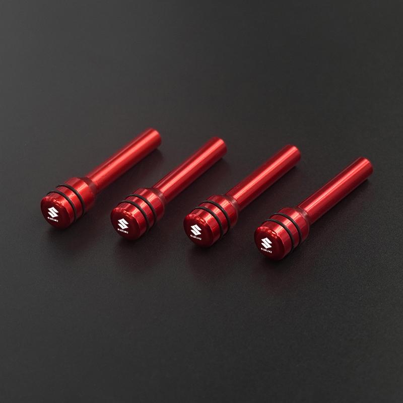 4PC Car Door Lock Pins Screw Knob Aluminium Alloy Button Handle For Suzuki Jimny Swift Samurai SX4 Ignis S-cross Sticker Decal