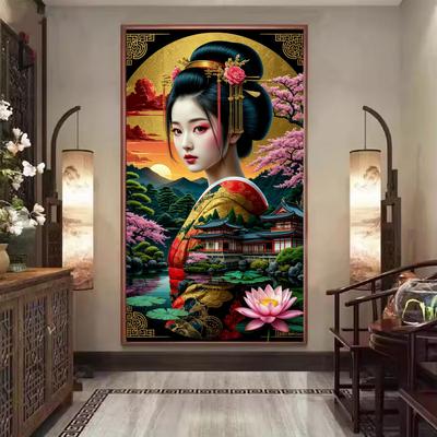 Hermosa Foto de Geisha Japonesa Pintura de Diamantes DIY Punto de Cruz Diamantes Completos Mosaico de Diamantes Nueva Colección Decoración del Hogar
