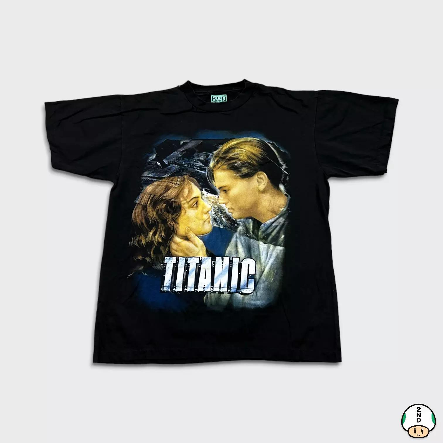 Vintage 90s Titanic T Shirt Mens Large Black Single Stitched Movie Promo Tee L