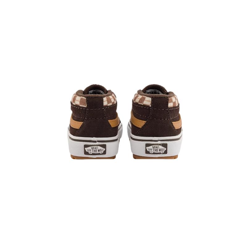 Vans Mte Sk8-Mid Reissue Versatile Comfortable Durable High-Top Kids Skate Shoes Kids Sneakers Brown VN000D10BF2
