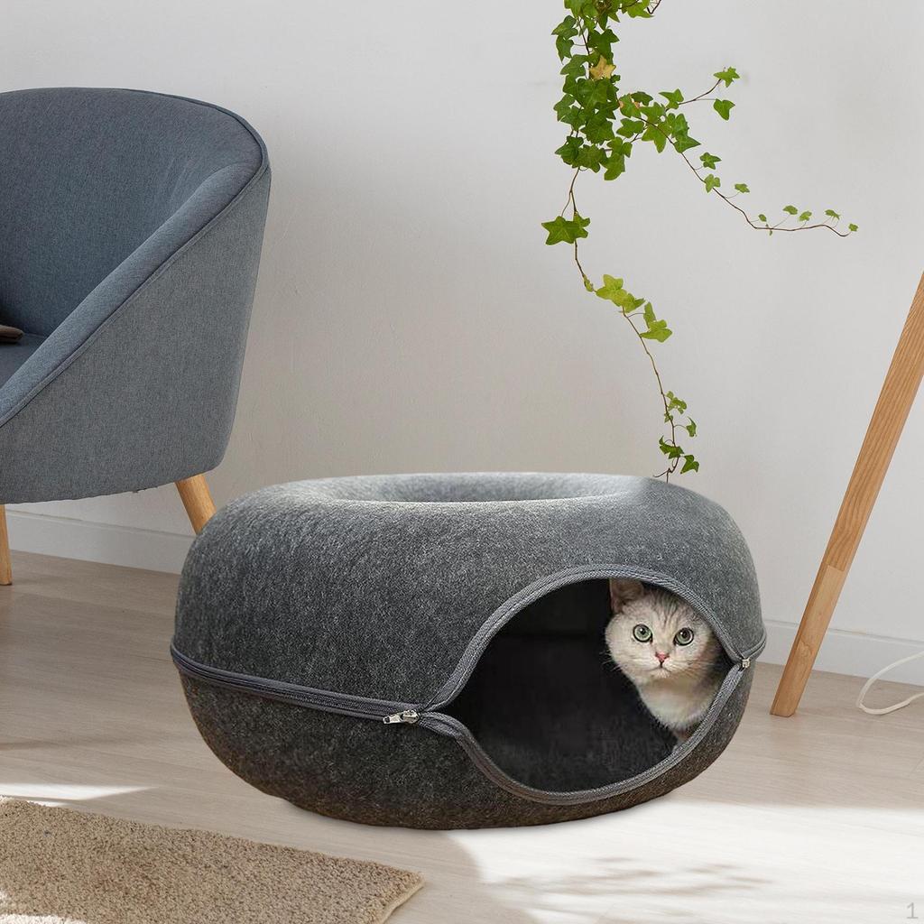 Cat Tunnel Bed Cave Felt Four Seasons Universal Playing Hide and Seek Pet Accessories Kitten