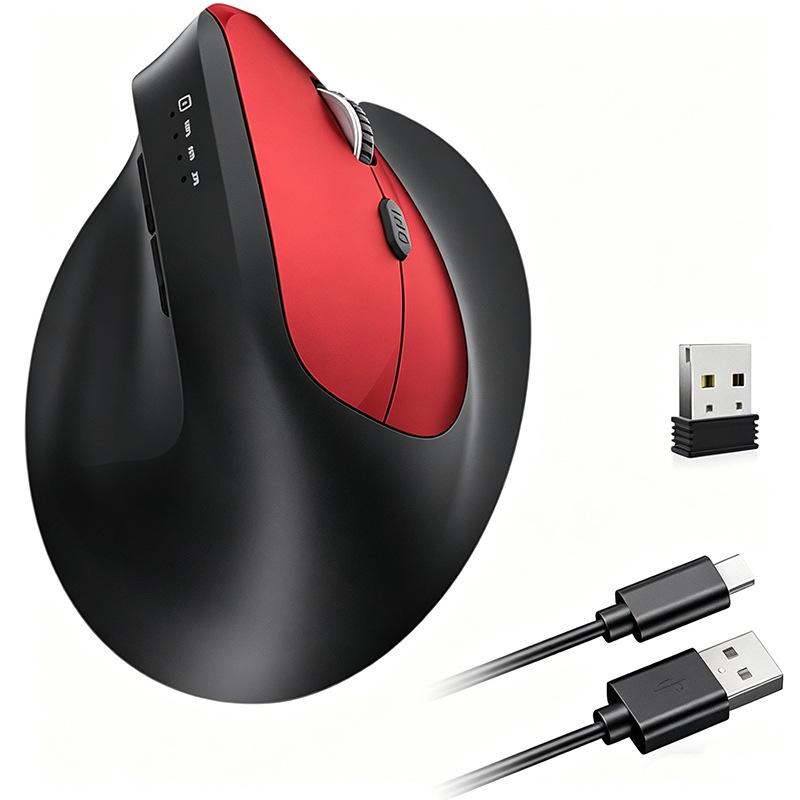 Ergonomic Tri-Mode Silent Vertical Mouse with 2.4G Wireless & Charging Capability