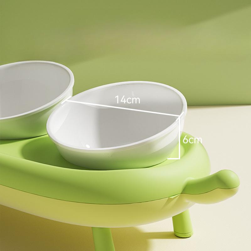 Katzennapf, Keramik-Katzenfutternapf, Katzenreisnapf, hoher Napf, geneigte Öffnung zum Schutz der Halswirbel und zur Verhinderung des Umkippens, Doppelnäpfe