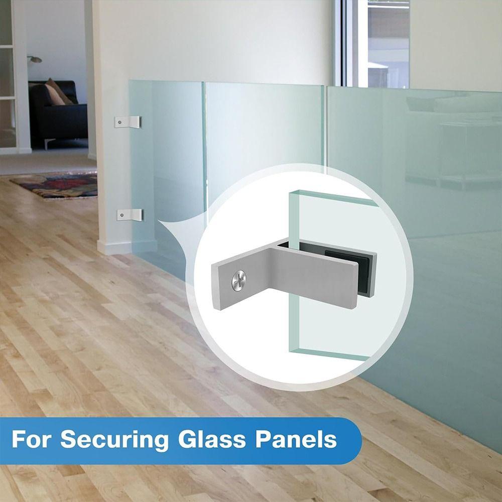 Stainless Steel Glass Clamp Clip 90 Degree Heavy Duty Glass Clip For Railing