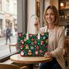 Christmas Printed Tote Bag Holiday Large Capacity Fashion Versatile Shoulder Handbag For Daily Use