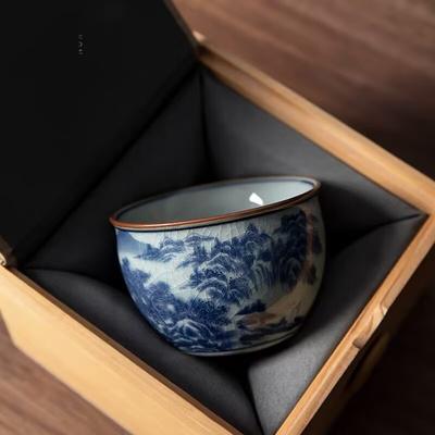 Jingdezhen Old Pottery Mud Handmade Blue And White Porcelain Tea Cup Tea Cup Master Cup Ceramic Kung Fu Tea Set Teacup Single Cup