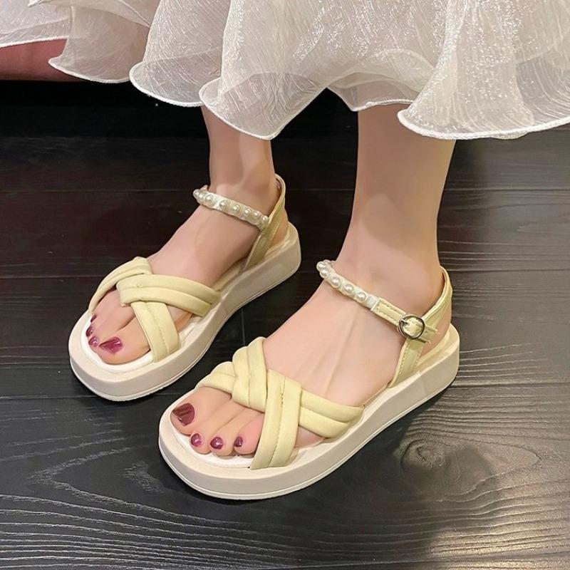 Fashion Summer Women Gladiator Sandals Fashion Platform Cross-toe Sandals Comfortable Muffin Casual Women's Shoes Luxury Sandales Plates