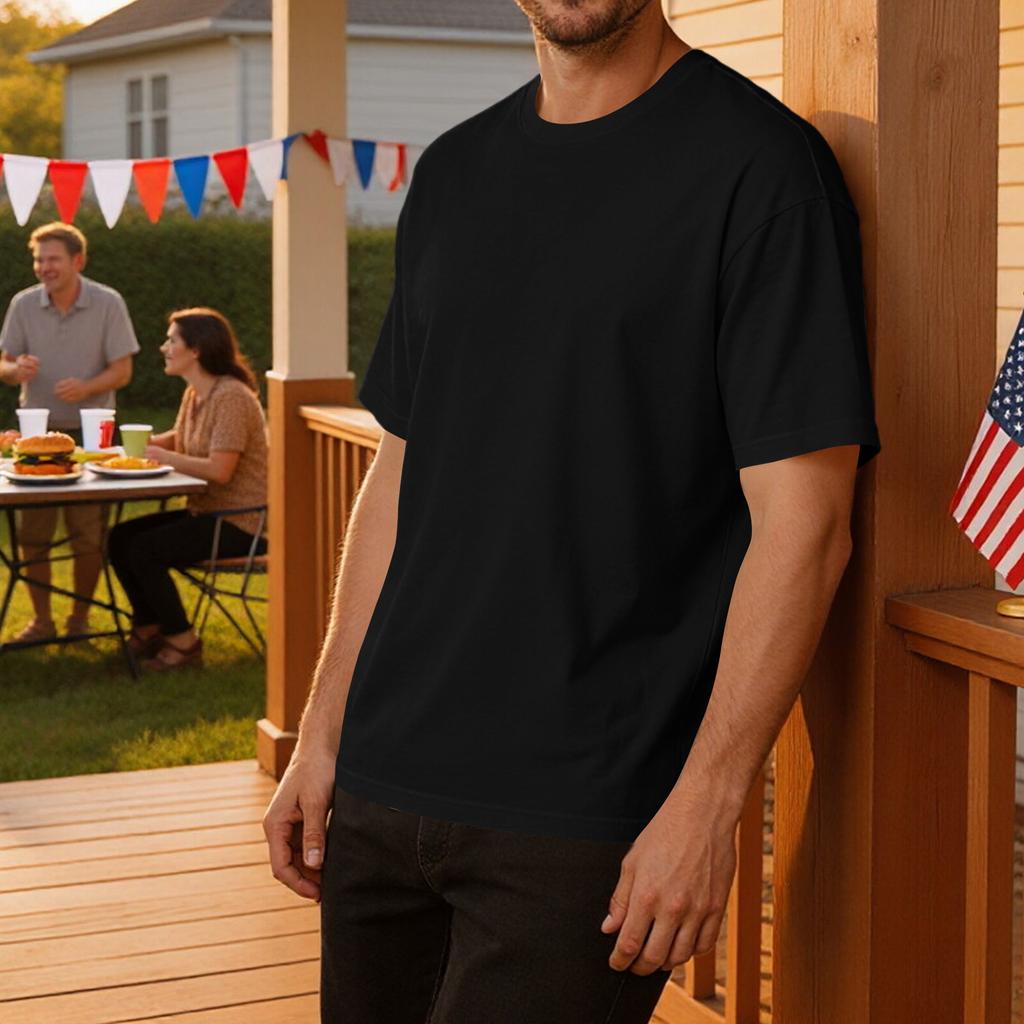 Men's Casual Short Sleeve T-Shirt Crew Neck Relaxed Fit Lightweight Plain Cotton Tee for Everyday Wear Sport and Leisure