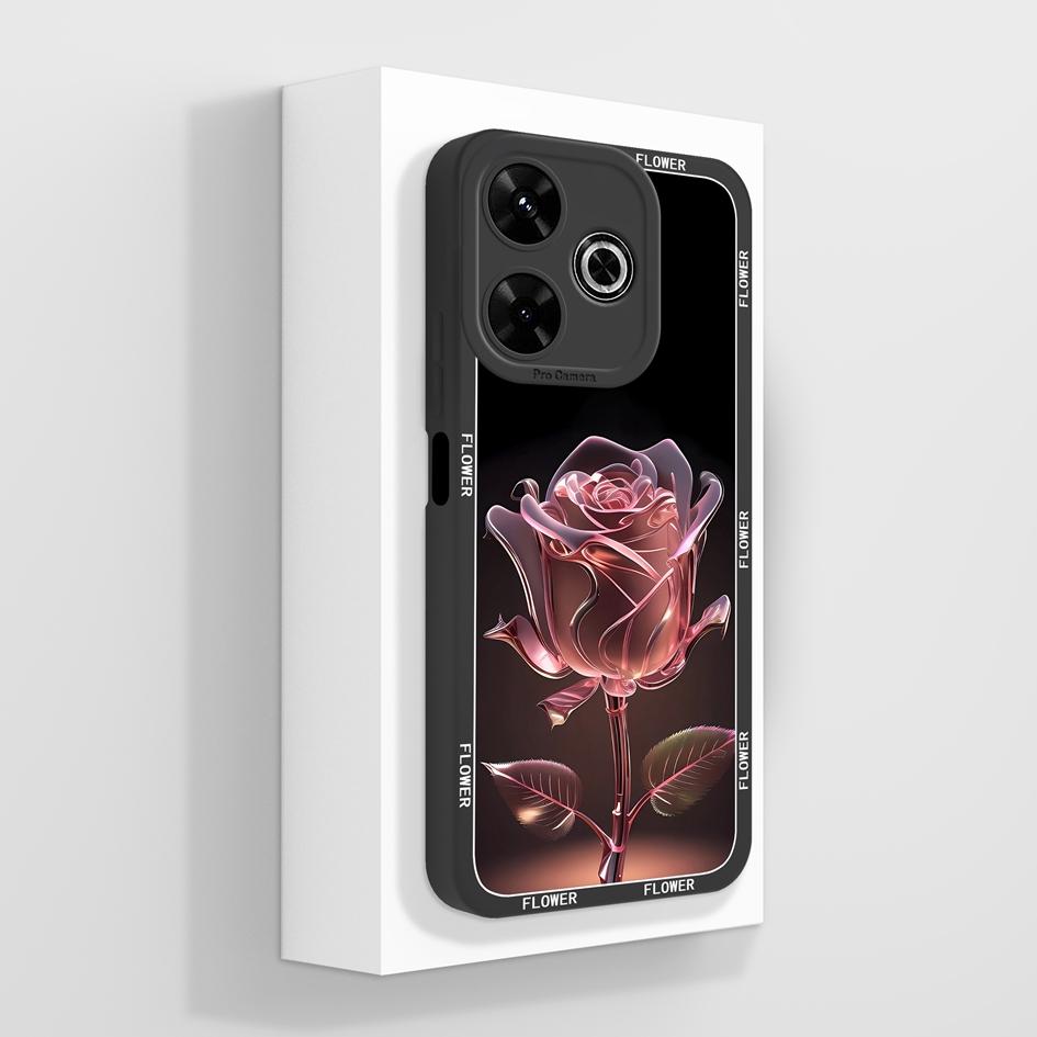 

Для Redmi 12 13 14 13C 13R 14C 14R 4G 5G Чехлы для чехлов Cool Flowers Aesthetic Butterfly Camera Protection Жидкий силикон Мягкий Подходит для Redmi Bumper Redmi 13 4G