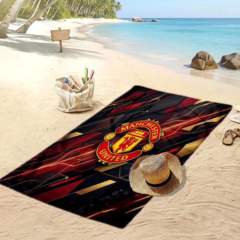 Manchester United Printed Beach Towel Quick Dry Soft TowelPortable Large Rectangular Beach Blanket for Travel Swimming Pool