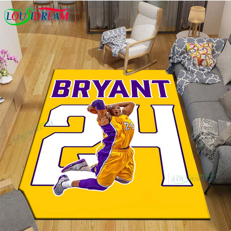 Basketball Star L-LeBron J-James K-Kobe Printed Carpet Outdoor Rug Area Rug Non-slip Carpet Bedroom Decor Carpet for Room Gift