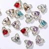 60 Pieces Heart Shape Nail Ornaments - Gold Nail Ornaments for Acrylic Nails 3D Multicolor Mixed Nail Art Rhinestones