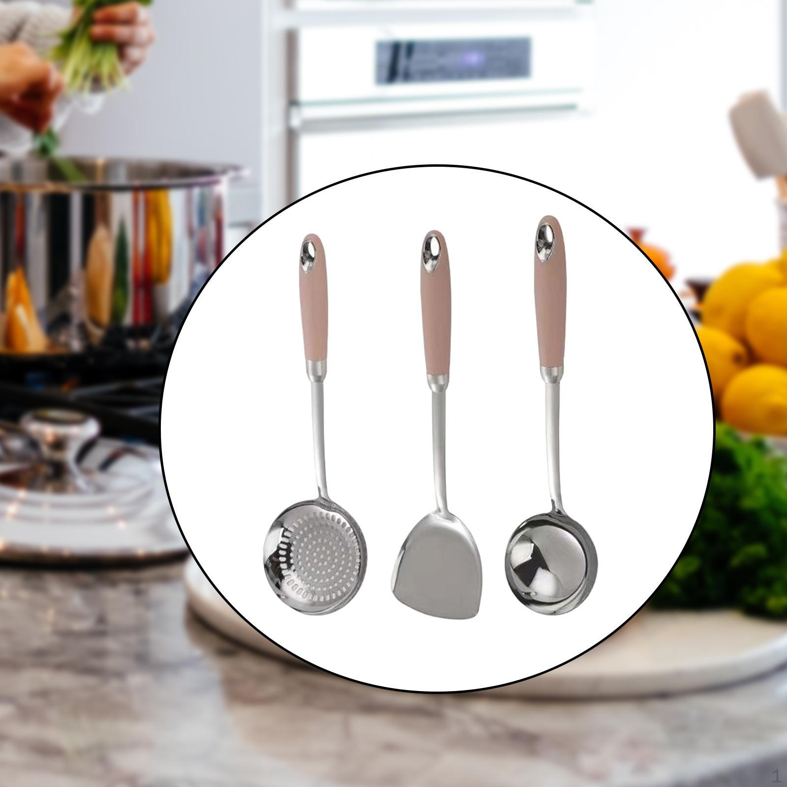 

Набор вок-лопатка и половник, скиммер, кухонные гаджеты из нержавеющей стали, кухонная утварь для