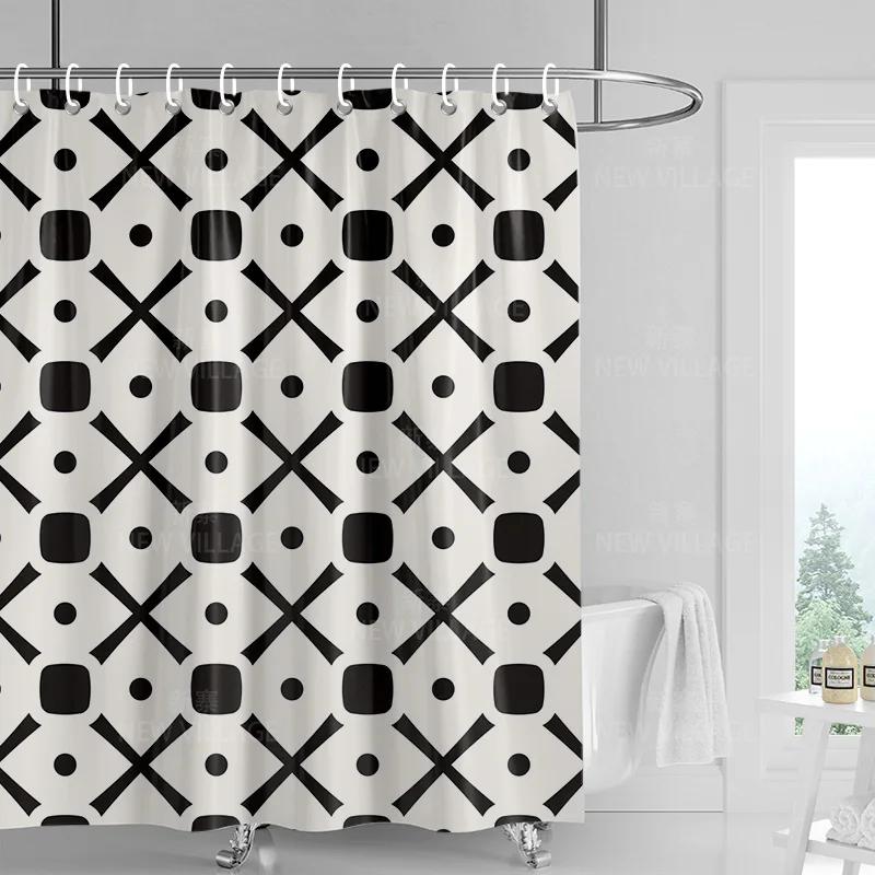 Dekoracja domu zasłony prysznicowe łazienka wodoodporna zasłona materiał Pokój dzienny Nowoczesny Nordycki Nowoczesny prosty wzór geometryczny
