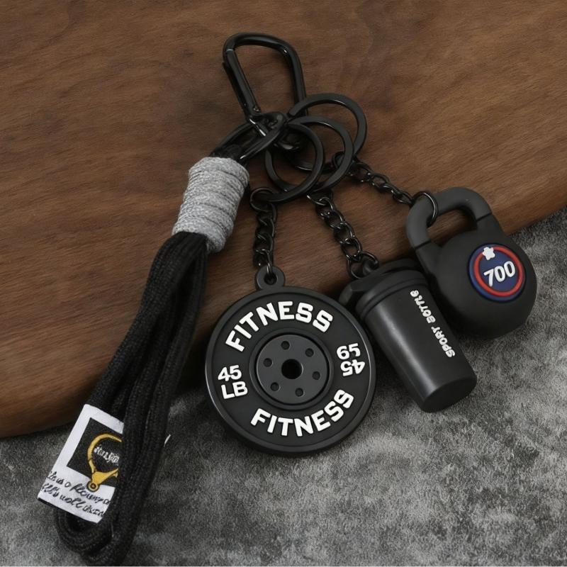 Detachable Barbell Plates Keychain Dopamine Water Cups Simulation Dumbbells Keyring Ins Creative Fitness Series Pendant Friends A7