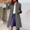 Fashionable Women's Coat Trend Plus Size Tweed Long Suit Jacket Stylish And Elegant Solid Color Coat