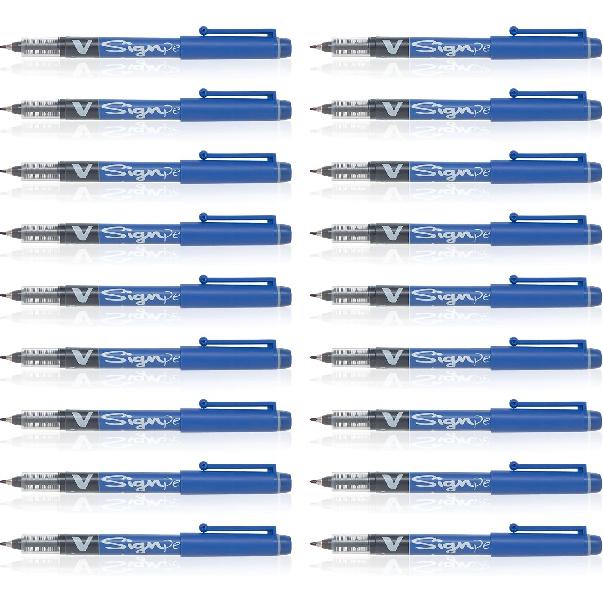 Pilot 019592 V Sign Pen (Blue - Pack of 8)