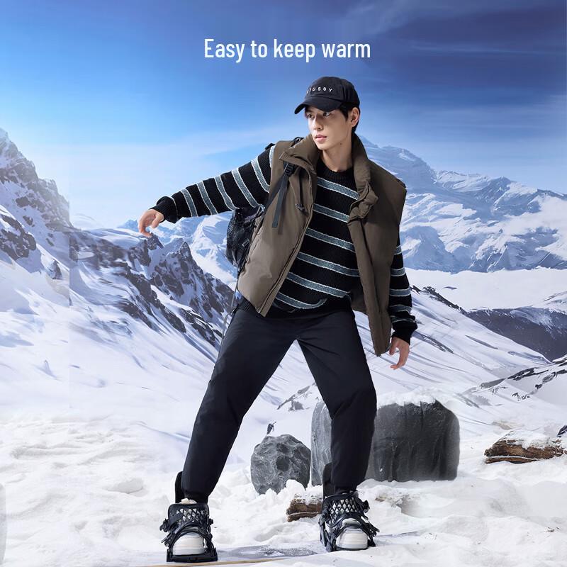 Pantalon d'hiver épais en duvet d'oie blanche à poignets pour homme JD Jingzao