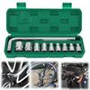 10Pcs 6-Point Car Wheel Lug Nut Removal Sockets Tool 1/2 Inch Drive with 8-24mm Sizes & L-Type Handle for Most Cars Repair