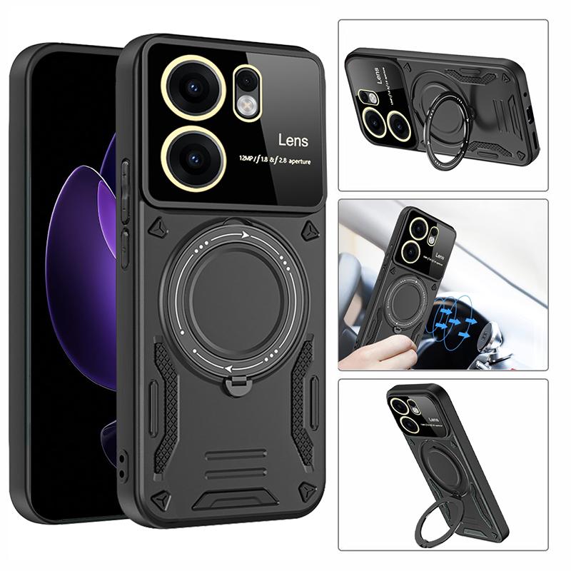For Realme C55 Luxury Bracket Shockproof Armor Case For Realme C53 C55 C75 Silicone Bumper Hard PC Cover Coque For Realme C75 4G