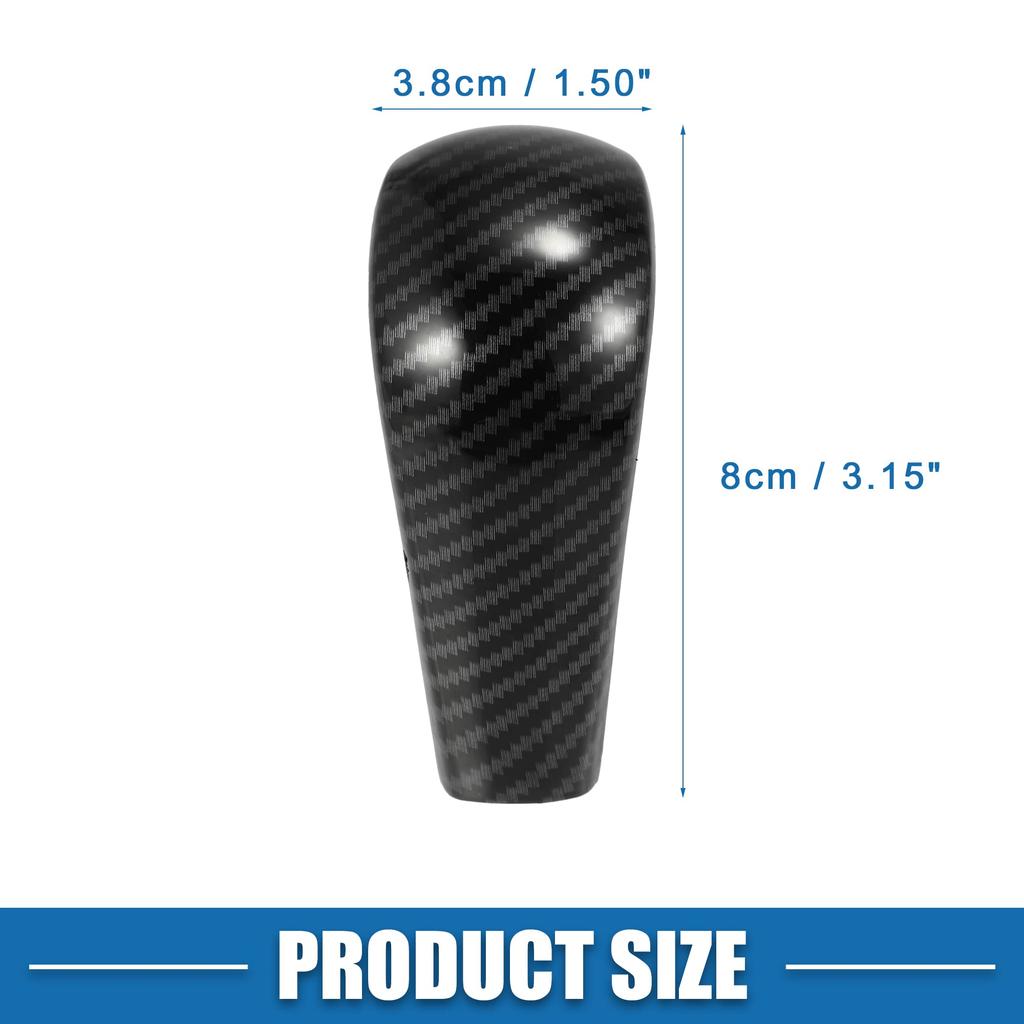 A ABSOPRO Gear Shifter Knob Shift Knob Frame Cover Trim Carbon Fiber Pattern Fits Mazda CX-3 CX-9 2016-2022 Plastic Black