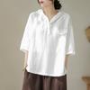 Short-sleeved T-shirt New Cotton and Linen Women's Top Hoodie Loose Simple Literary Original Slimming Women's T-shirt Women