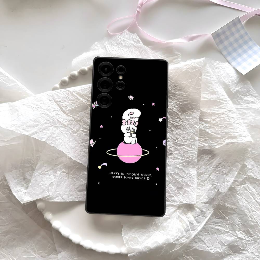 Cute E-EstherS Bunny Rabbit Phone Case For Samsung S 24 Fe 25 Ultra Plus 20 Lite 21 30 22 23 24 22 Ultra 5G Fundas