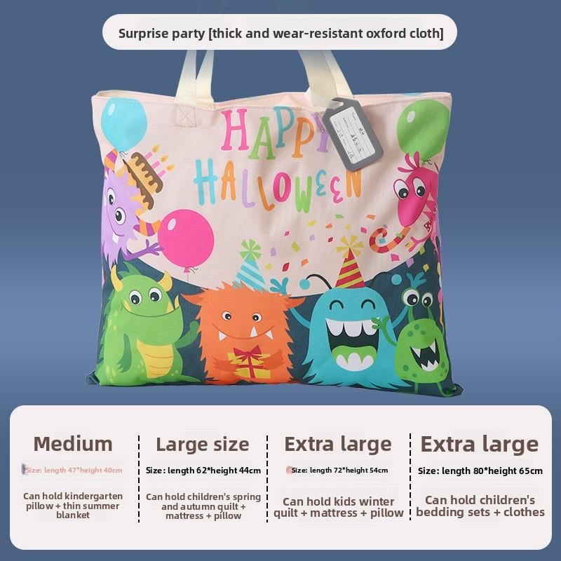 Toddler Cartoon Quilt Storage Bag With Waterproof Oxford Fabric For Bedroom And Travel Use