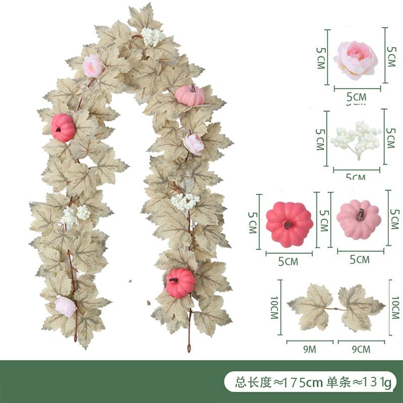 

Имитация белого кленового листа Розовая тыква Ротанг День благодарения Белый кленовый лист Розовый Имитация ротанга