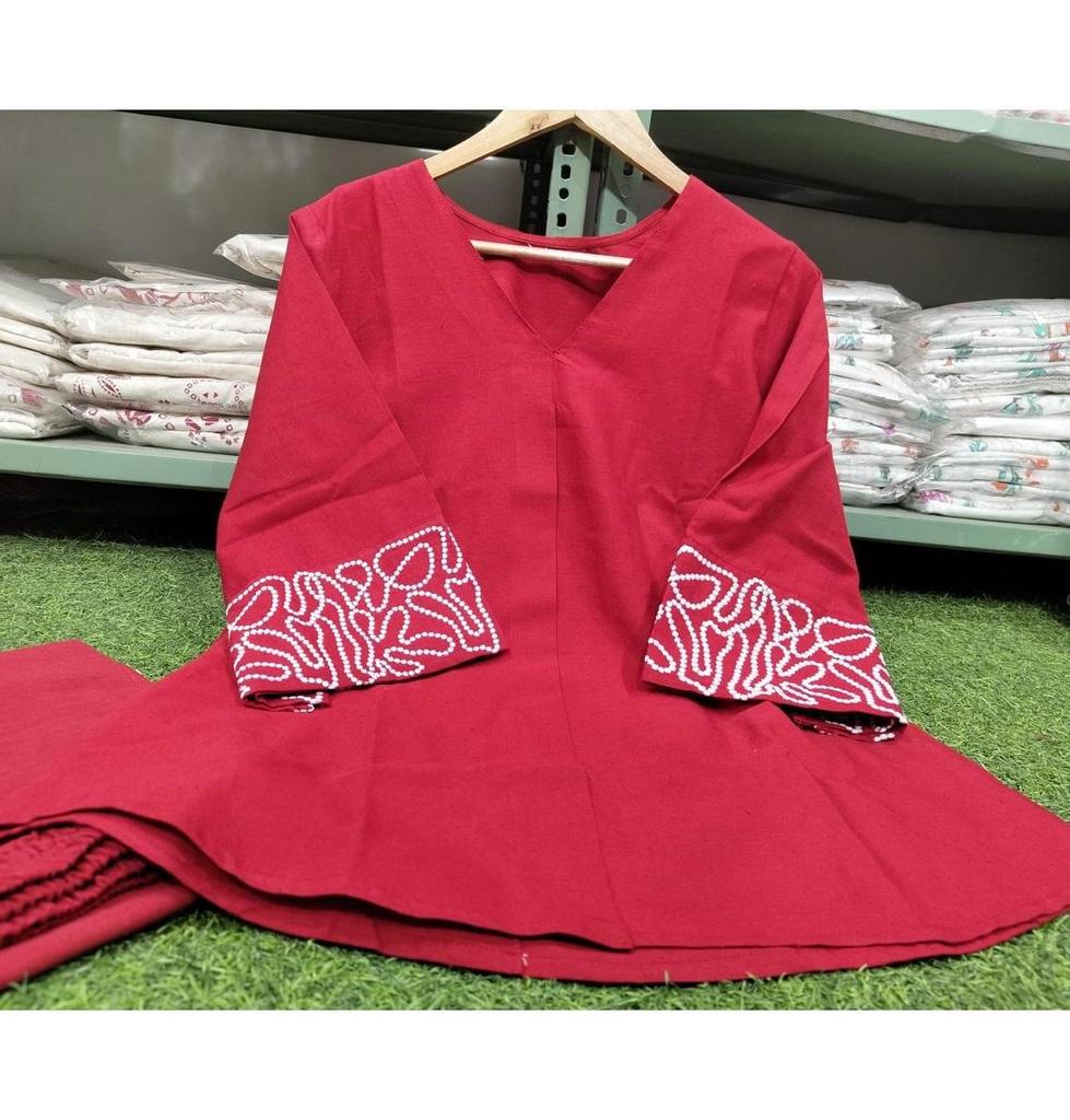 Bollywood Party Wear Pure Cotton Kurta Pant Cord Set Indian Women Designer Top Tunic Kurti