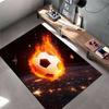 Burning soccer ball design in space carpet Suitable for use as an anti-slip game mat for living room and bedroom sofas
