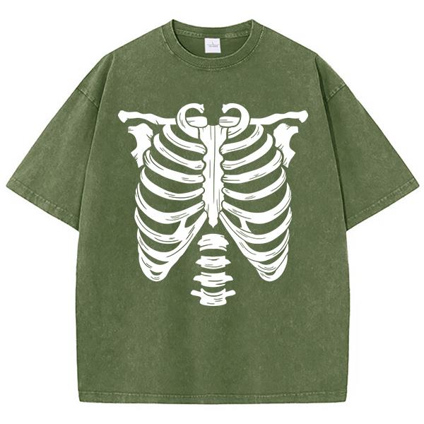 Skull Bone Pattern Design Print Tee Shirt Male Cotton Soft T Shirt Originality Breathable T-Shirts Art Fashion Short Sleeved