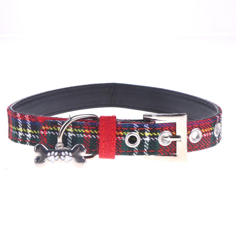 Y2K Goth Vintage Dog Bone Charm Necklace Punk Trendy Choker Simple Red Plaid Leather Buckle Necklaces Collar Chain Jewelry