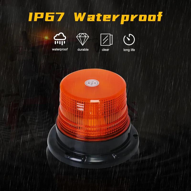 Car Truck Roof Top Warning Light Emergency LED Strobe Light Flashing Beacon with Magnetic Base Accessories 12V 24V -80V