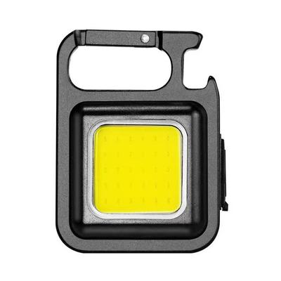 Mini lampe de poche Portable LED rechargeable par USB, lampe de travail porte-clés avec ouvre-bouteille pour