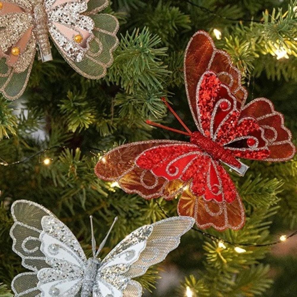 Glitter Artificial Butterfly Sequins Butterfly Tree Decoration  Home Decoration