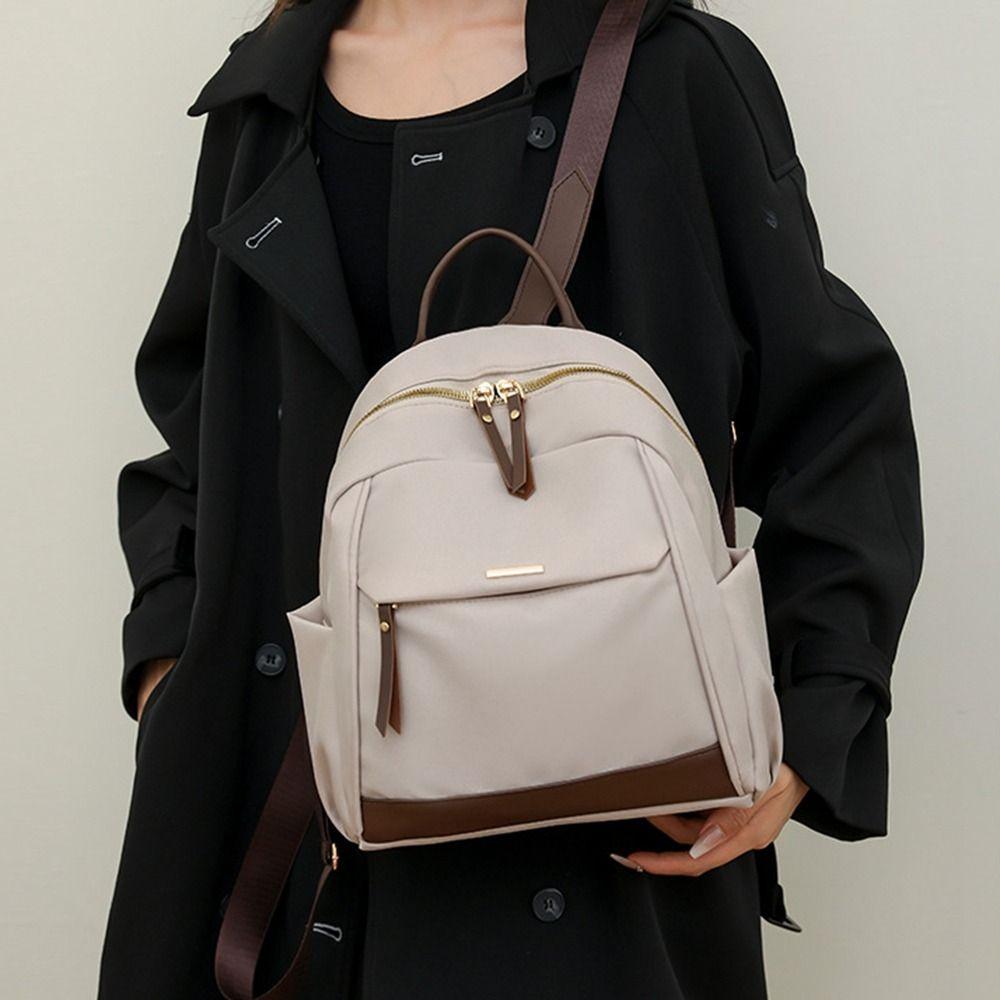Zipper Women Backpack Large Capacity Oxford Shoulder Bag Portable Nylon Backpack  Girls