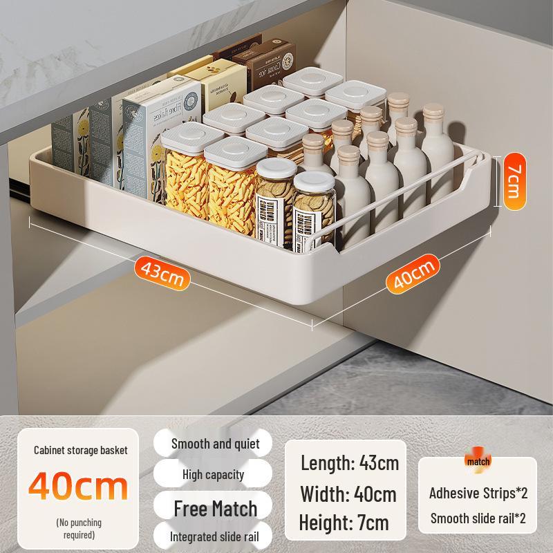 Kitchen Sink Pull-Out Basket Organizer Drawer