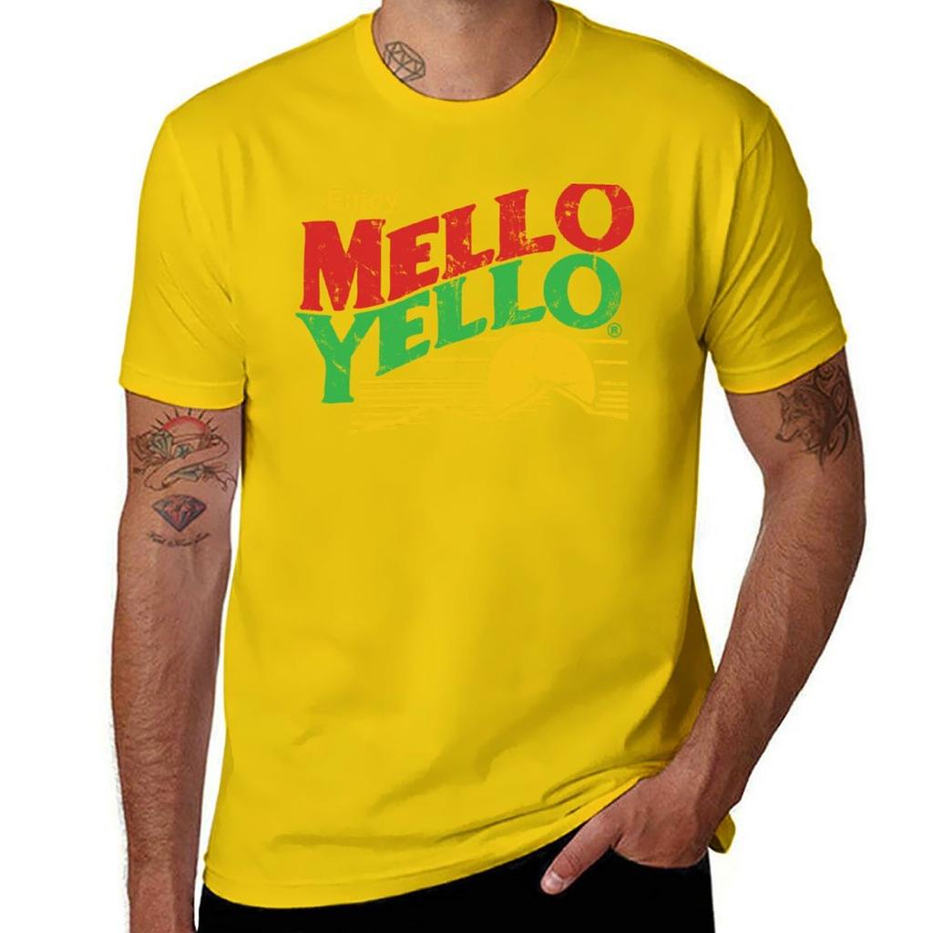 Enjoy Mello Yello vintage TShirt oversized t shirt boys animal print funny gifts cotton man tshirts mens t shirts