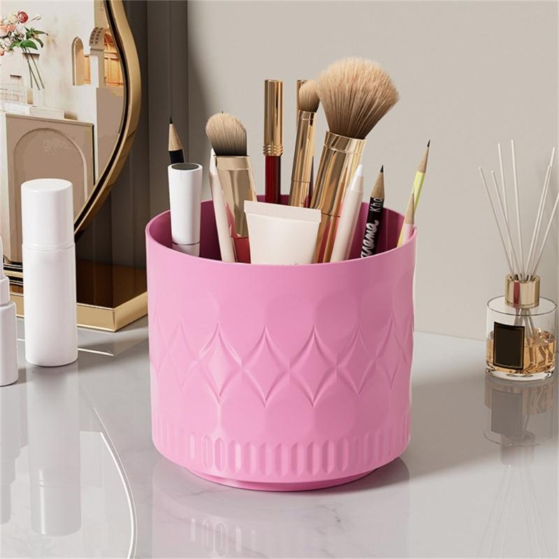 Drillless Cosmetic Brush Holder 360 Degree Rotating Spacious Makeup Organizers Cups For Desk Bathroom Countertop