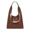 2025 New Korean Minimalist Lazy Style Tote Bag Feeling Fashionable Oil Wax Leather Large-capacity Portable Shoulder Bag