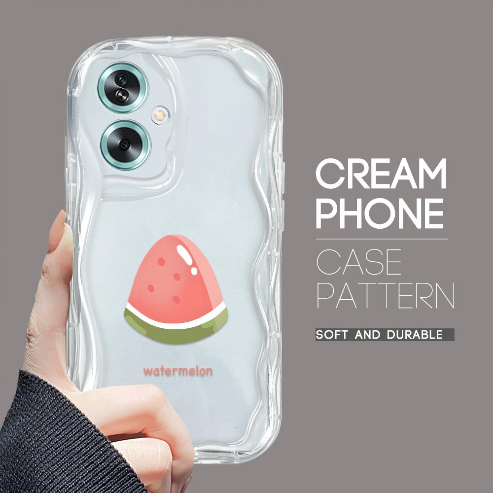 Cute Cartoon Pattern Cream Texture Casing Wavy Edge Soft Silicone Cover Phone Case for OPPO Reno Realme