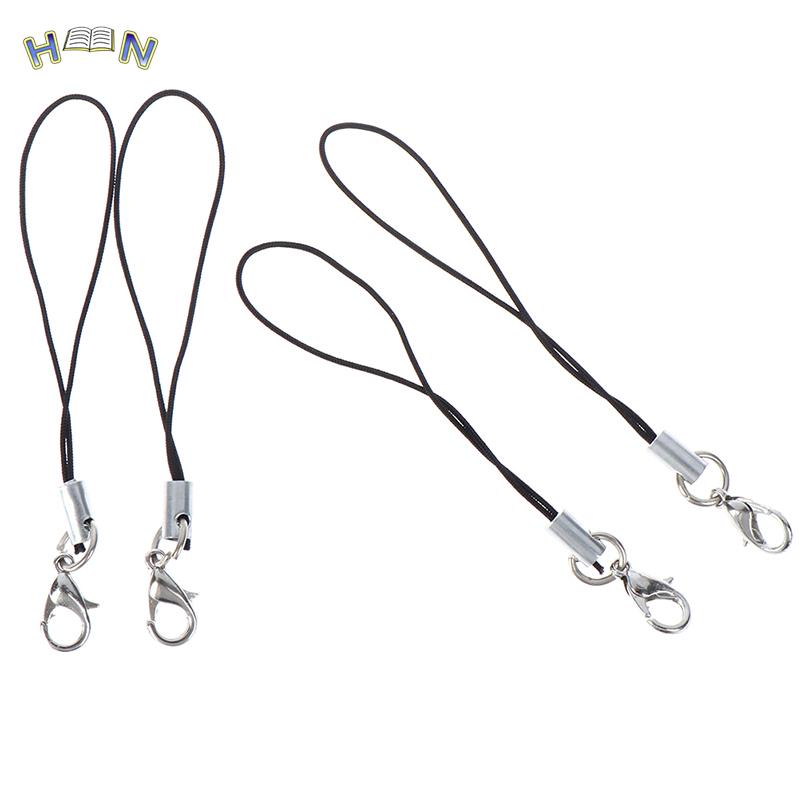 10pcs Nylon Wrist Strap Lanyard For Camera Cell Phone IPod USB Mp3 Mp4 Keychains Hooks Mobile Phone Strap Keyring Key Ring