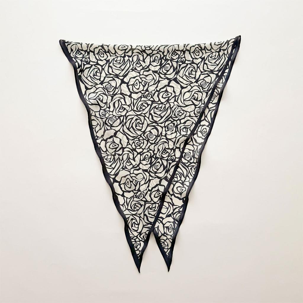 Retro Cashew Print Silk Scarf Accessories Rhombus Versatile Triangle Scarf Spring And Summer Thin Out Clothing With Shawl
