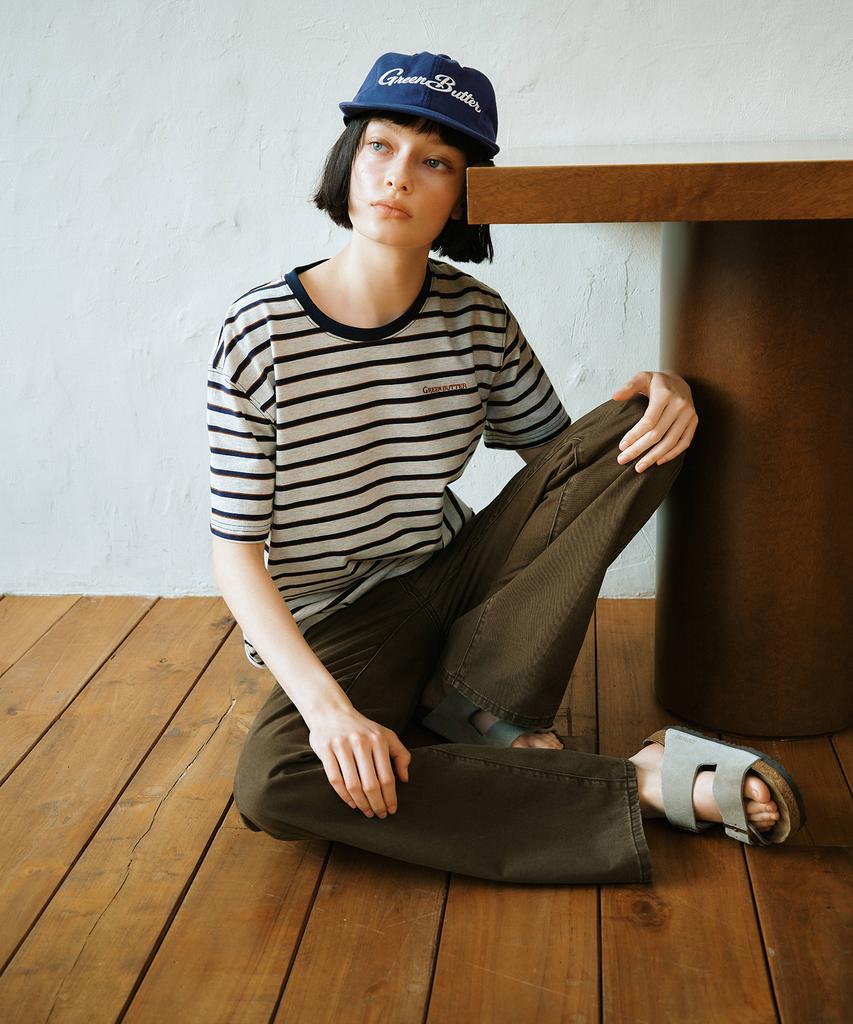 GREENBUTTER Cotton Stripe Tee (Oatmeal)