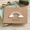 10pcs/bag Retro Mini Kraft Paper 3D Sticker Birthday Card, Blessing Card, Lover Thank You Card