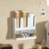 Organizador Vertical de 6 Compartimentos para Condimentos de Café e Copos para Sala de Descanso, Organizador de Copos e Tampas para Sala de Descanso, Escritório, Casa