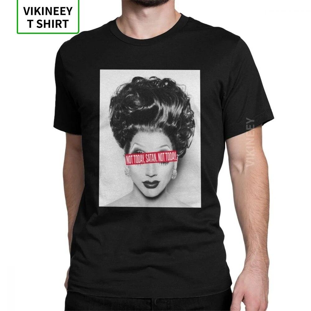 

RuPaul Not Today Сатана не сегодня RuPaul s Drag Race футболка унисекс Простая хлопковая футболка с короткими рукавами Футболки серая одежда