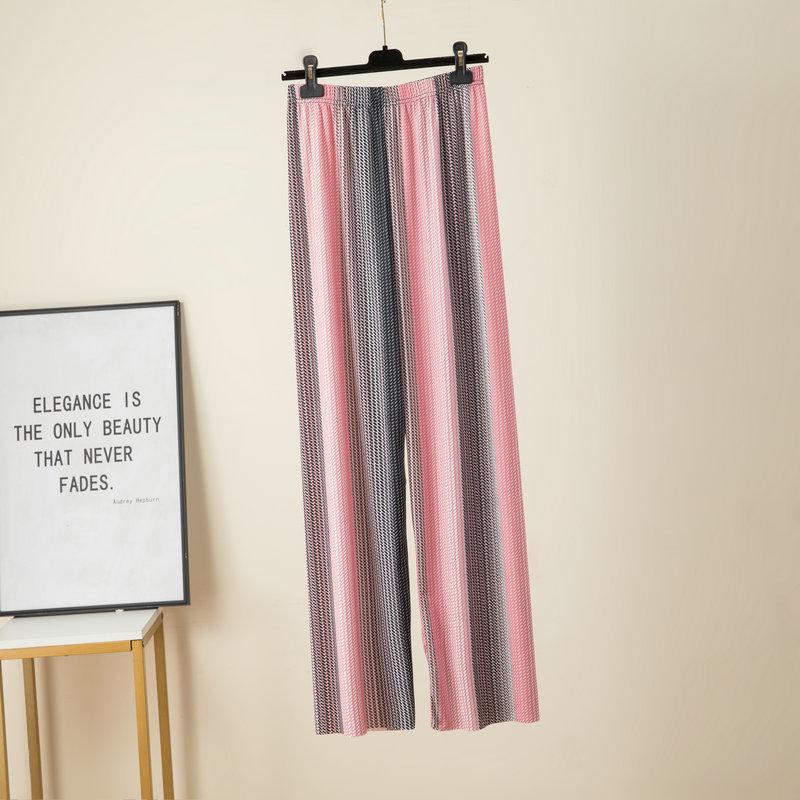 2023 Women's Plus Size Summer Rayon Nine-Point Casual Wide-Leg Pants